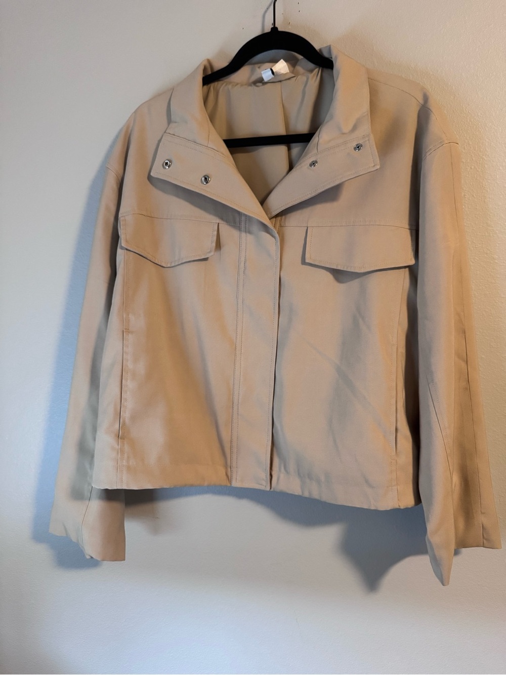 H&M Beige Women's Cropped Utility Jacket